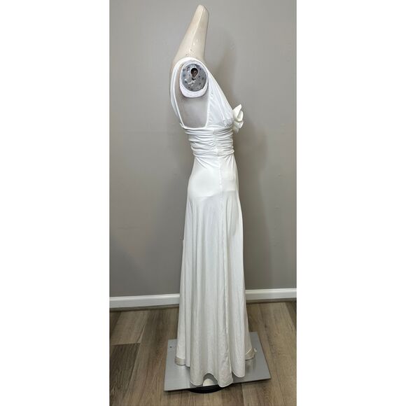 Maygel Coronel Orinoco Rosette Halter Midi-Dress In Off White Size ONE SIZE $510 - Picture 8 of 10